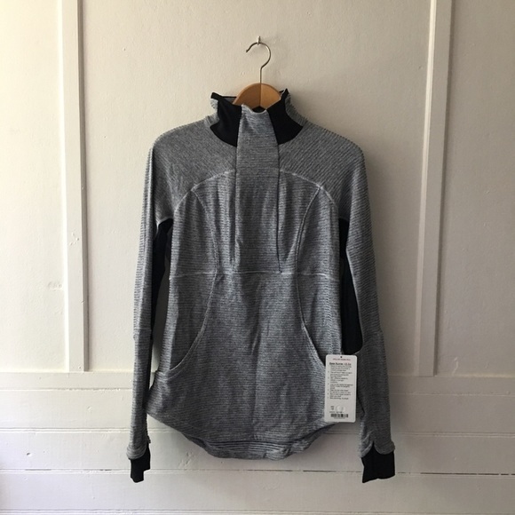 New NWT Lululemon Base Runner 1/2 Zip Mini Check Pique Black/White Gray Grey 10 - Picture 3 of 8